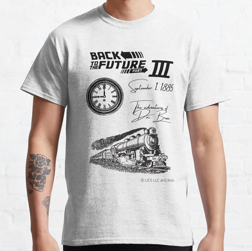 

Back to the future 80s retro movie sci fi time machine doc brown time travel Digital printing 100% cotton t shirt plus size tee