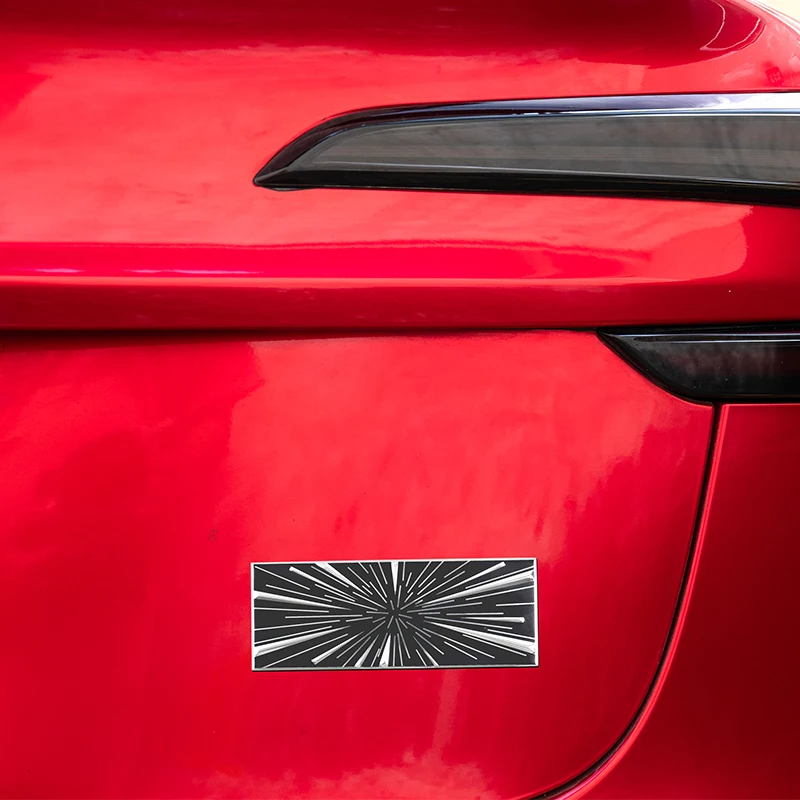 Applicable to Tesla refreshed Model 3 Y high-performance Time-Space Tunnel Ludicrous emblem plaid tail
