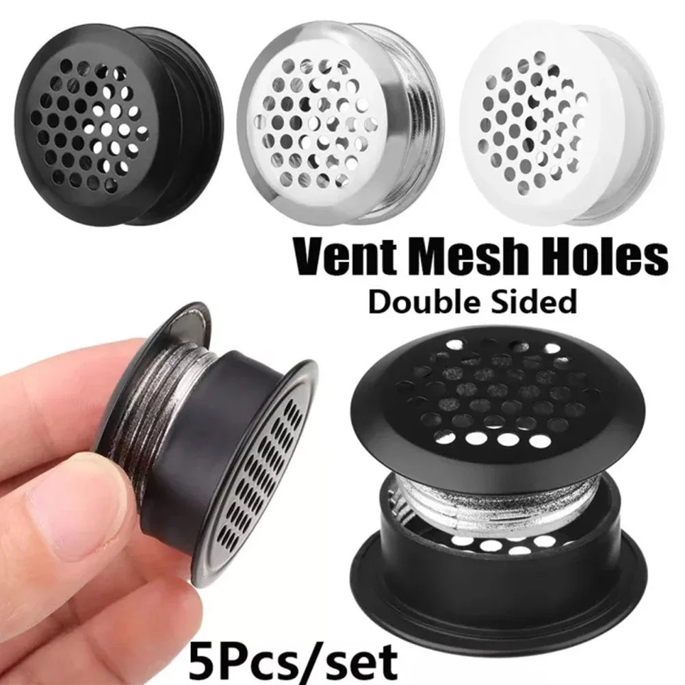 Vent Mesh Holes Ventilation Grilles with Easy to Install Dual Panel Screw Thread Design for 5 Wardrobe Shoe Cabinets