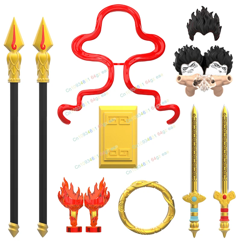 

Chinese Ancient figure anime Aoguang Aobing Dragon Teeth Knife Accessories Building Blocks Action Figures Models Kids Toys Gift