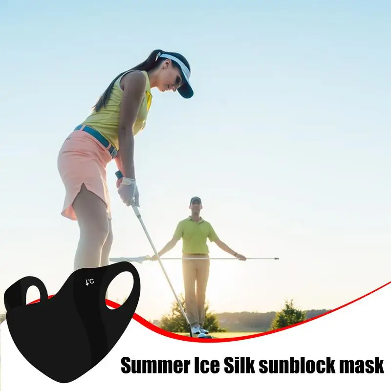 2024 summer Ice Silk UPF 50+ Sunscreen Mask women Breathable Anti-UV Cycling Face Cover Outdoor Adjustable Hanging Ear Mask