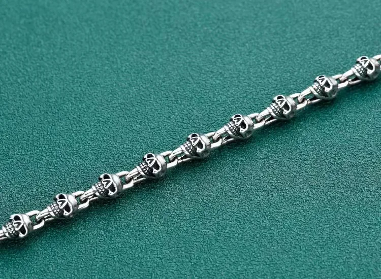 Женские винтажные готические Чокеры с черепом из стерлингового серебра пробы, ожерелья для женщин, аксессуары для ювелирных изделий