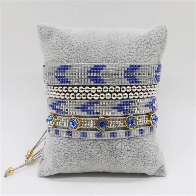 

BLUESTAR New Summer Beach Bracelet Set Jewelry Handmade Woven Pulseras Mujer Moda Miyuki Seed Beads Bohemian Bracelets for Women