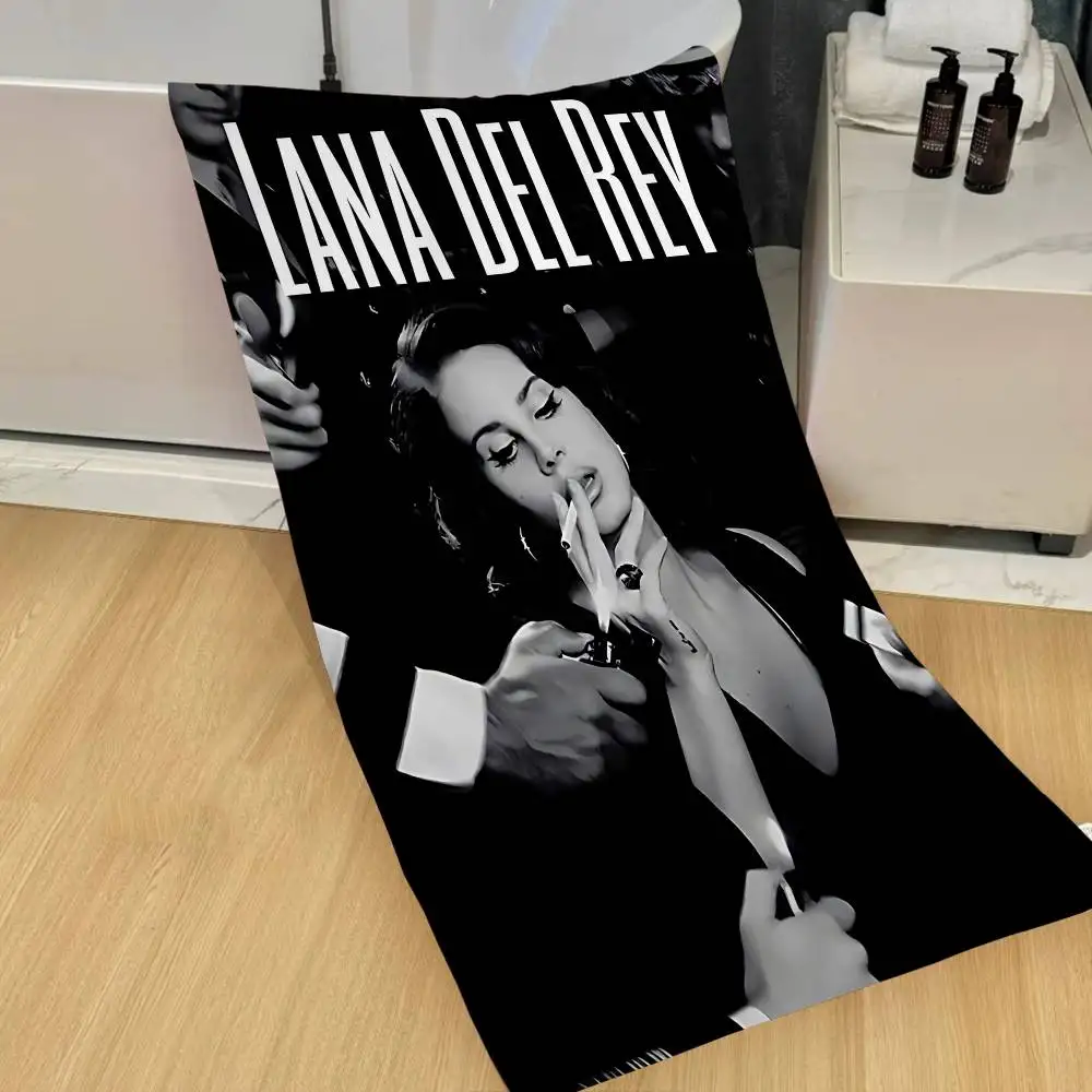 Classic L-Lana D-Del R-Rey Singer Bath Towel Microfiber Soft Water Absorbing Breathable For Girl Kids Cartoon Beach Towel