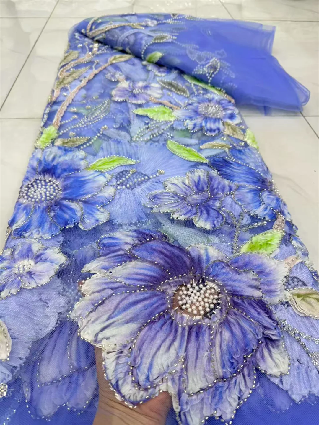Tecido de renda africana de al - Embroidery Net Dress avaliação e preço