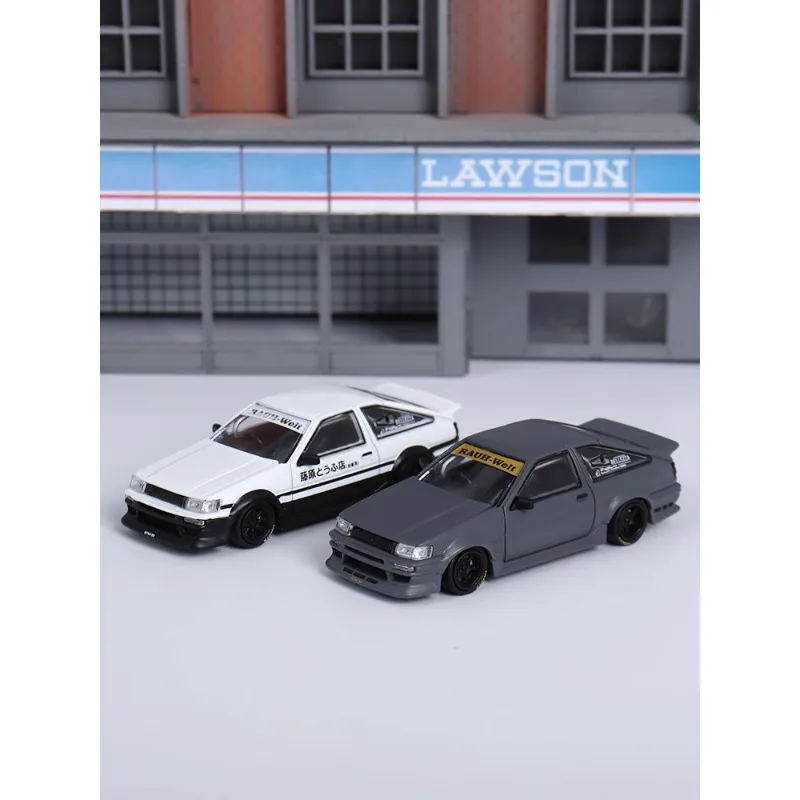 1:64 Toyota AE86 RWB wide-body modified Levin alloy model, children's collection of decorative toys, holiday gifts for children.