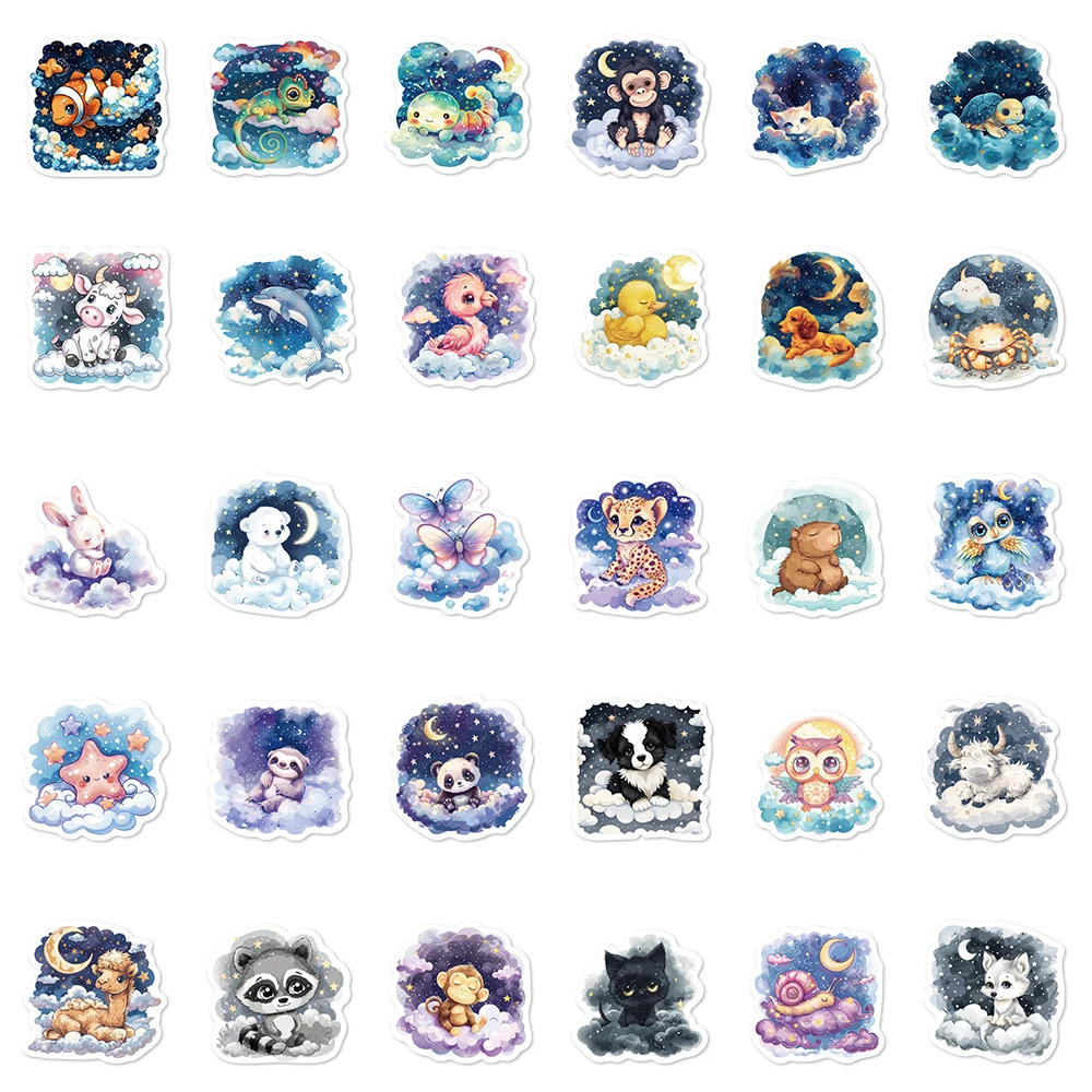 10/30/60pcs Cute Cartoon Anime Animal Graffiti Stickers decalcomanie estetiche Laptop Notebook frigo Phone Kawaii Sticker giocattolo per bambini