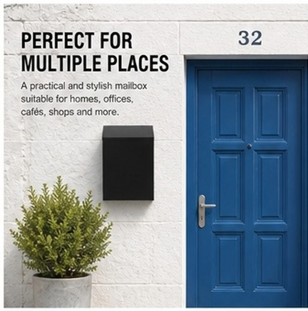 Iron Letter Box Wall Mount Mailbox Outdoor Post Box Hanging Mailbox Versatile for Home Office Mailboxes for Outside