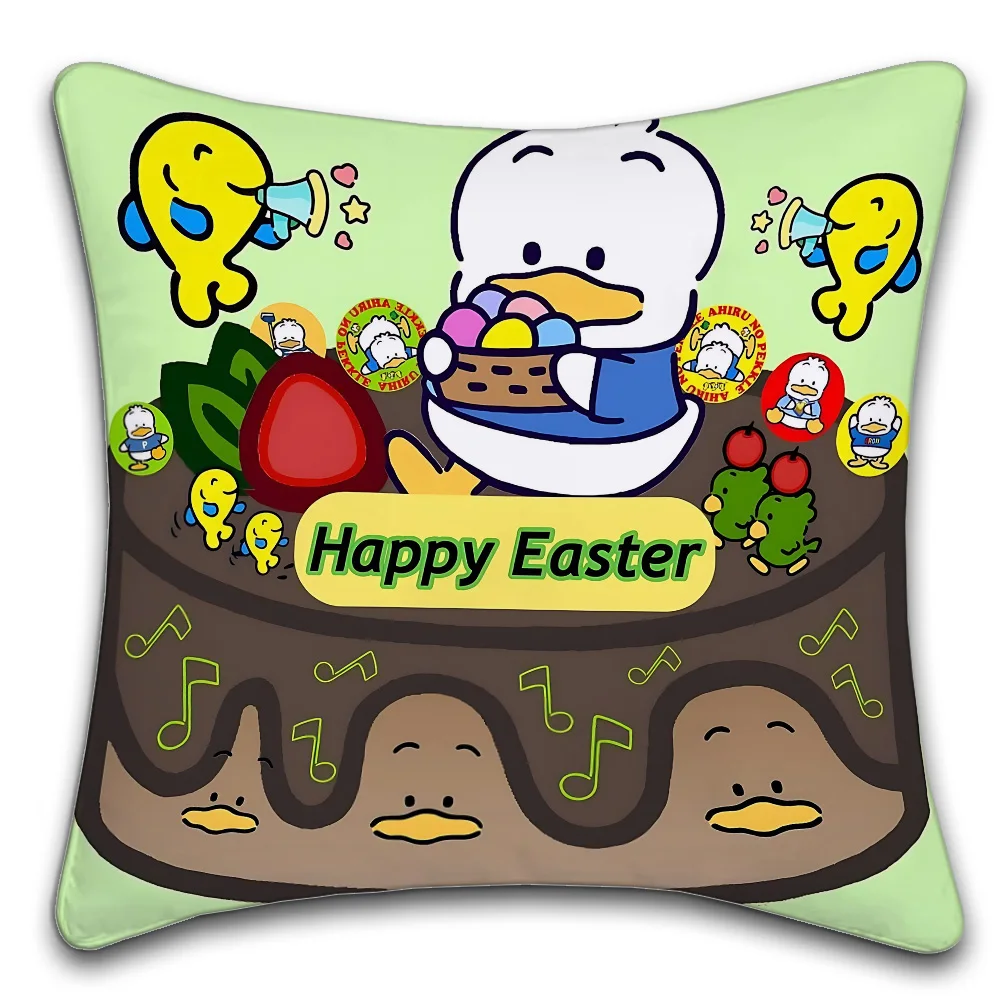 Sanrio AHIRUNOPEKKLE Characters Pillow Cushion Cover Pillowcase Living Room Sofa Home Decor Customized