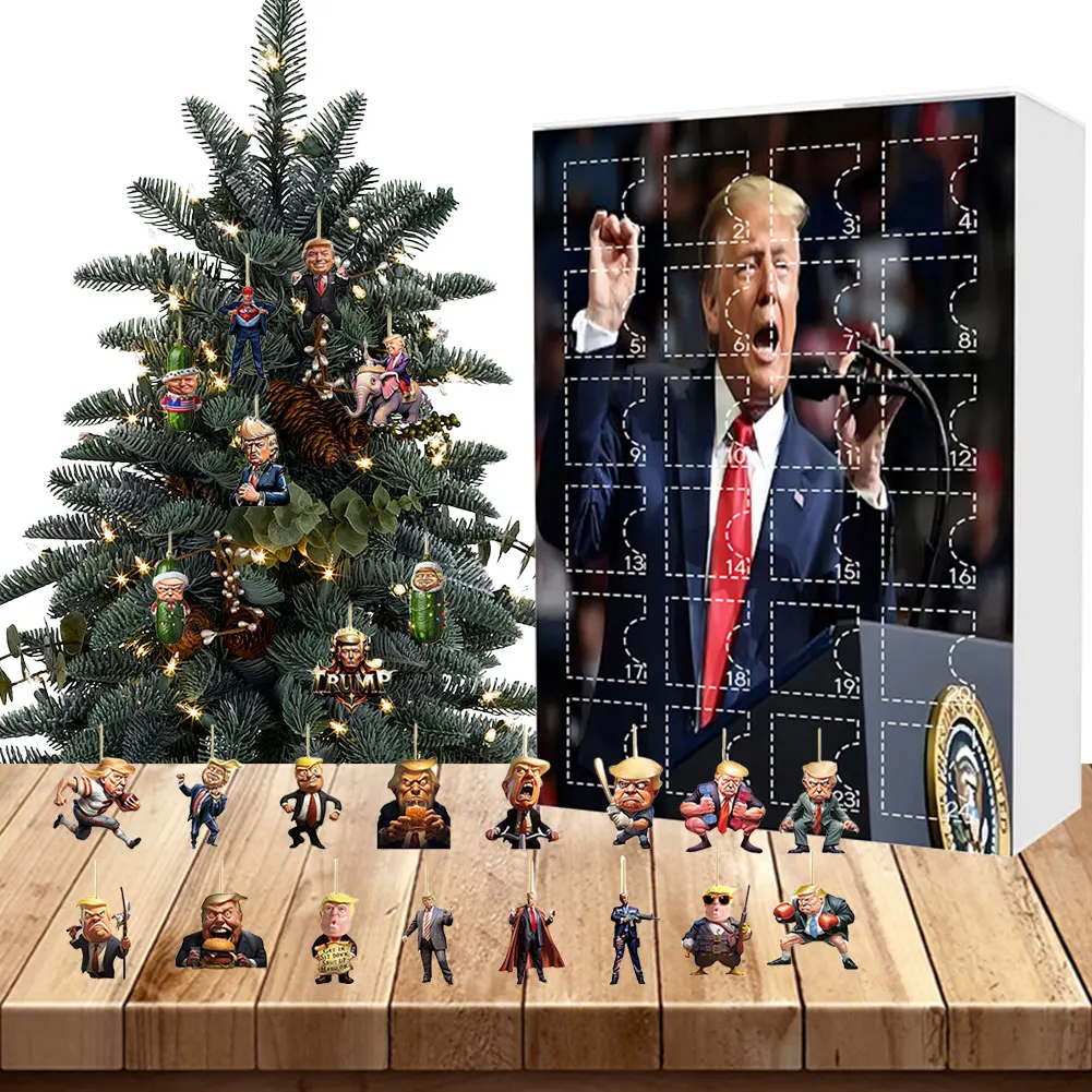 

Trump Advent Calendar Ornaments Christmas Advent Calendar 2024 24 Days Countdown Calendar Ornaments With 24 Acrylic Ornaments