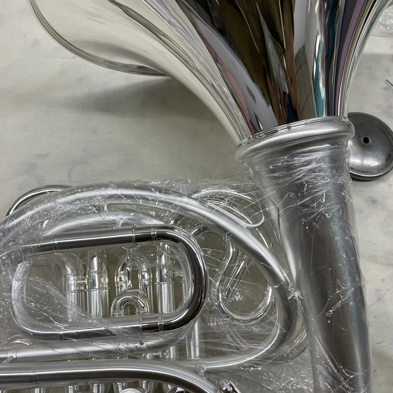 OEM production high level standard silver plated finished 4 double french horn