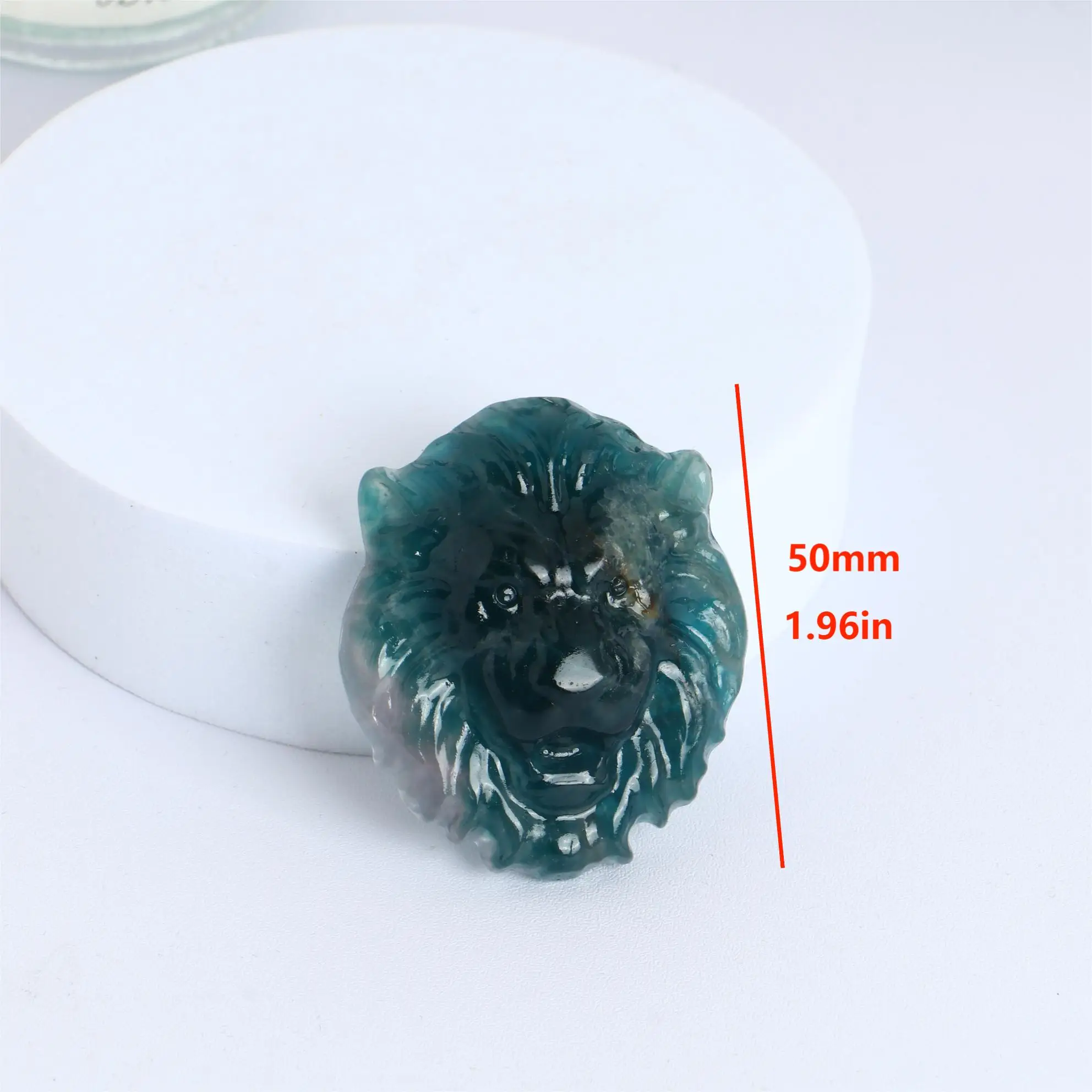 

Natute Fluorite Lion Head Carving Crystal Handmade For Yoga Meditation Home Offcie Dc\ecoration Gift