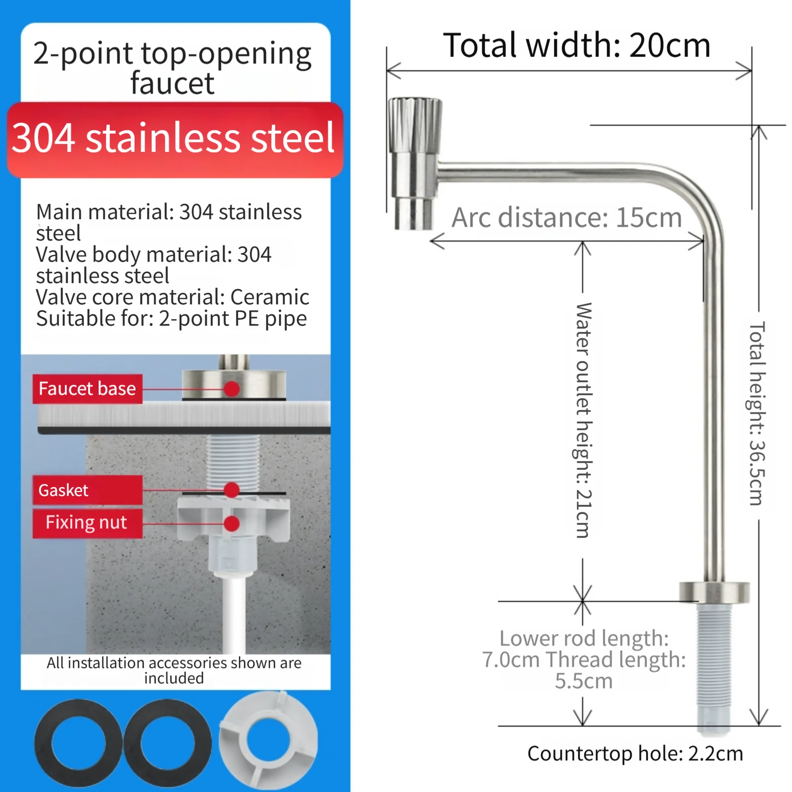 304 SS For Water Purifier Faucet Top Opening Design with Flexible 360 Rotation and Integrated Aerator for Quiet Flow