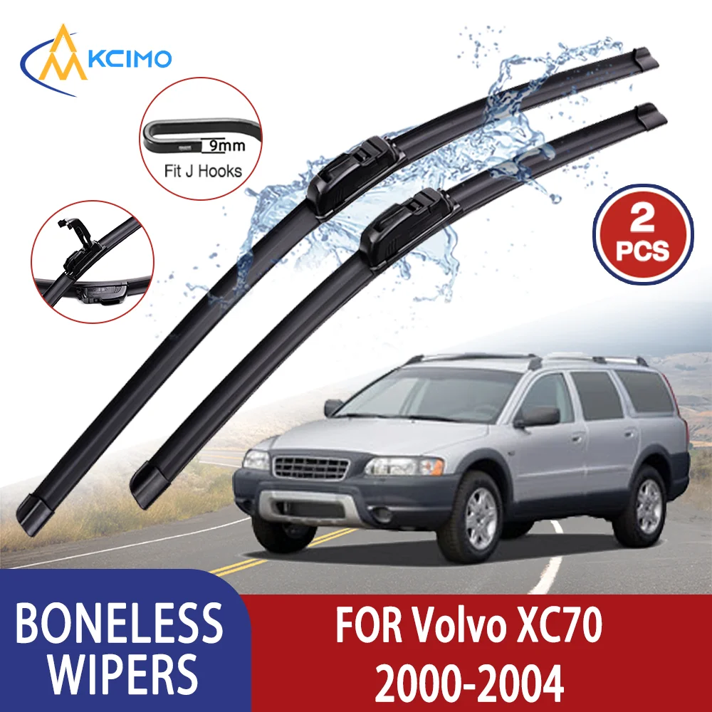 Kcimo Premium Hohe Qualität für Volvo XC70 2000–2004 2001, Auto-U-Typ-Wischer aus weichem Gummi ohne Knochen – HD, leise, langlebig, 24 Zoll + 21 Zoll