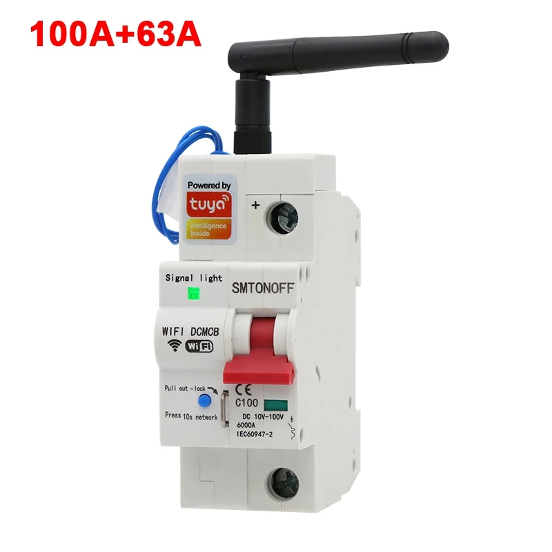 N75R-Tuya Smart Life Wifi DC Smart Circuit Breaker 12V 24V 48V Overload Short Circuit Protection For Alexa Google Home