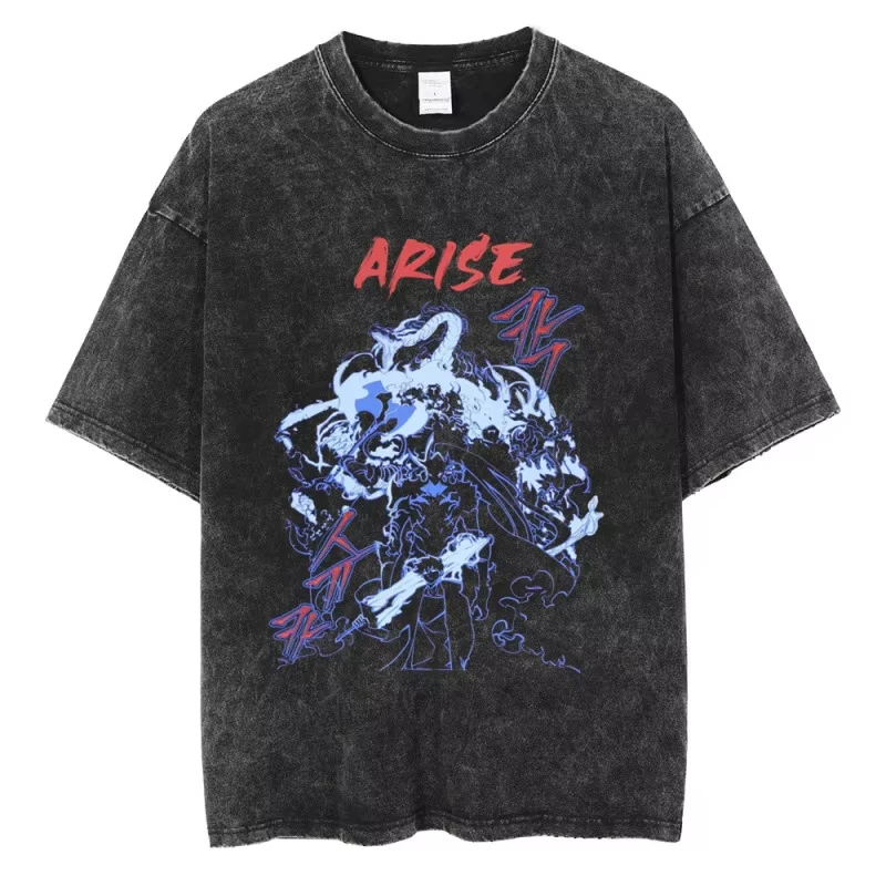 

Футболки Solo Leveling Merch, летние модные повседневные футболки унисекс с короткими рукавами, уличная одежда в стиле хип-хоп, винтажные хлопковые футболки