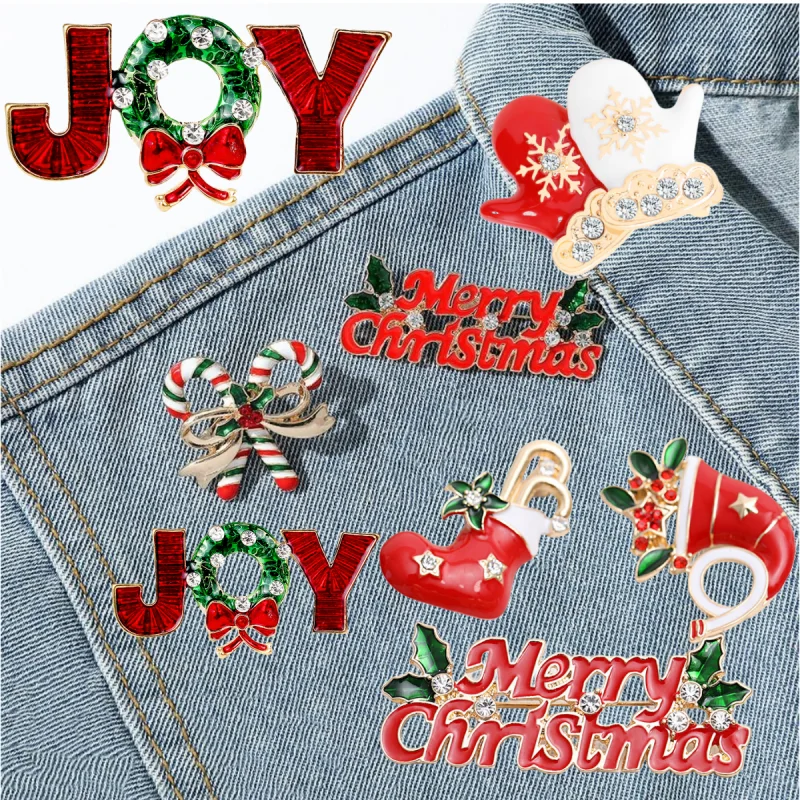 Sparkling Multicolor Rhinestone Christmas Brooch - Perfect for Festive Parties and Casual Wear - Great Gift for Women and Men