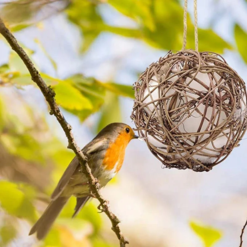 Hummingbird Nesters Bird Nesting Materials Holder Refillable Balls Bird Nesting Station For Outdoor Wild Birds Finches Parrot