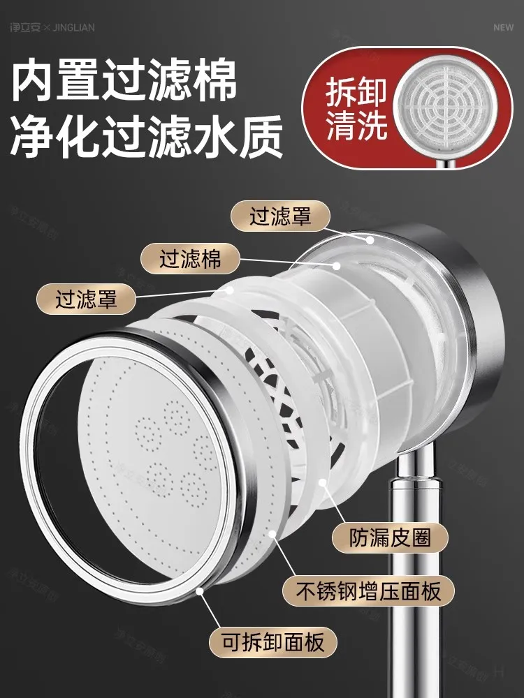 New 304 Stainless Steel Shower Head High Pressure Handheld Large Flow Water Saving Filters Rainfall Faucet Bathroom Accessories