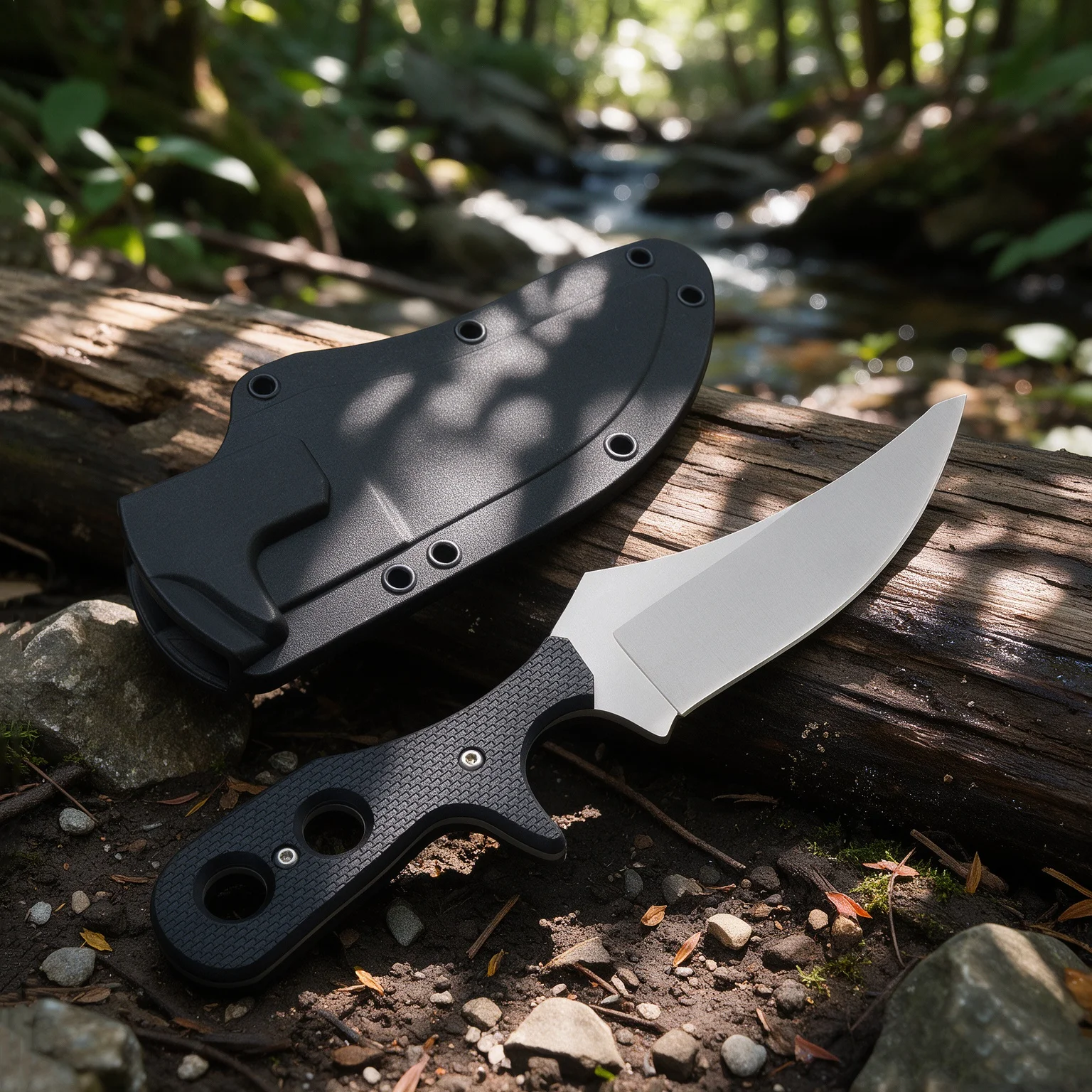 Outdoor Fixed Blade Knife,Stone-Washed High Hardness Blade,for Package Opening,Cutting,Camping&Hiking Adventures,Creative Gift