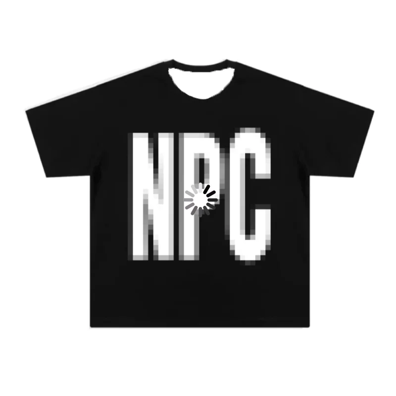 

Мужская футболка с короткими рукавами и креативным принтом NPC Loading, потная мужская и женская повседневная забавная быстросохнущая футболка для пар
