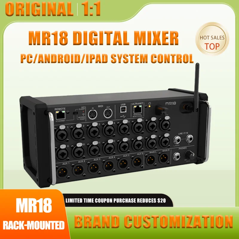 MR18 Digital Mixer Air 1:1 Professional Digital Mixing Studio Recording Console 18 Channel DJ Console Multi-track Sound Table