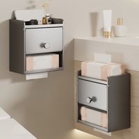 Wall Mounted Bathroom Tissue Box Waterproof Large Capacity Draw Tissue Box Moisture-proof Carbon Steel Toilet Paper Holder