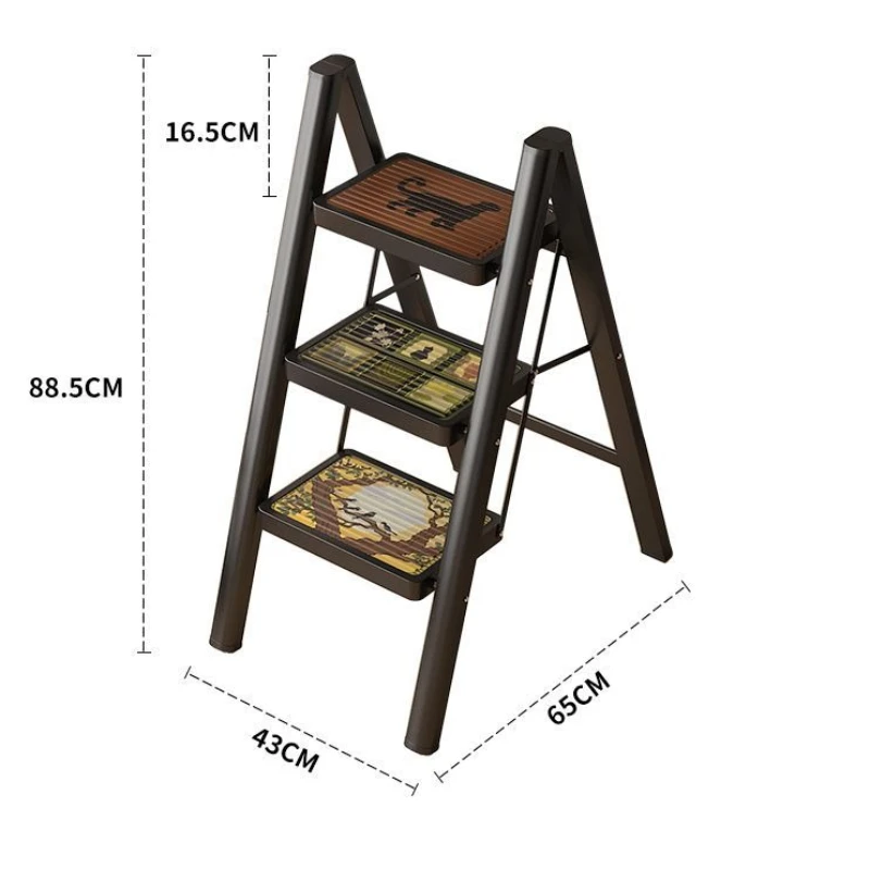 Mid‑Century A‑Frame Folding Multi‑Functional Portable Indoor Step Stools Vintage Plant Display Stand for Home Housewarming Decor