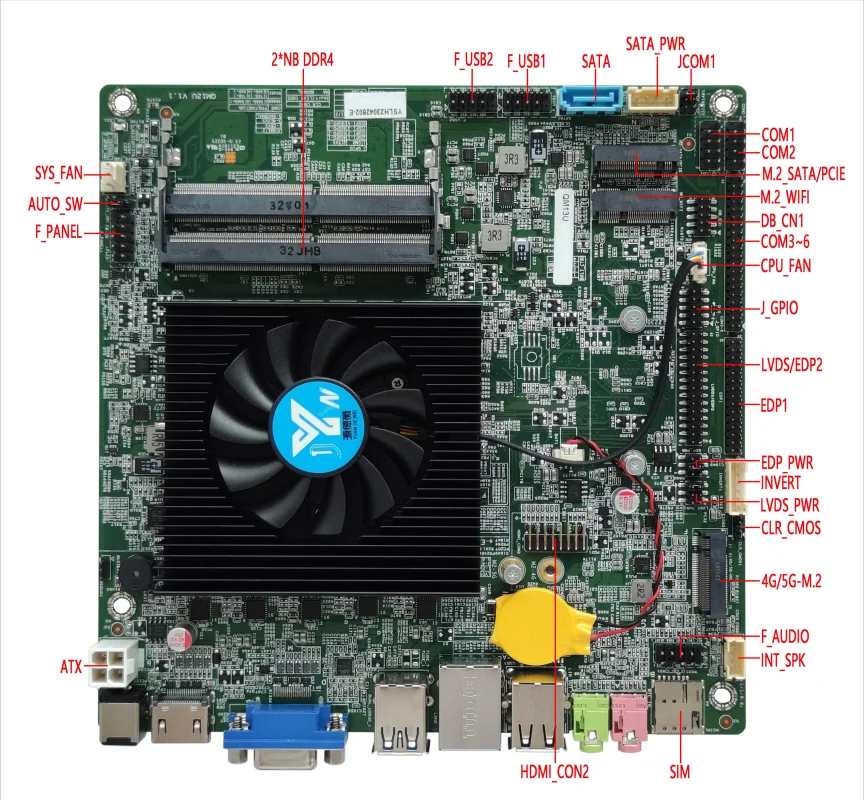 Motherboard QM12U QM13U CPU Intel Alder Lake12th U series i3 i5 i7 Intel Raptor Lake 13th U series Processor Windows11