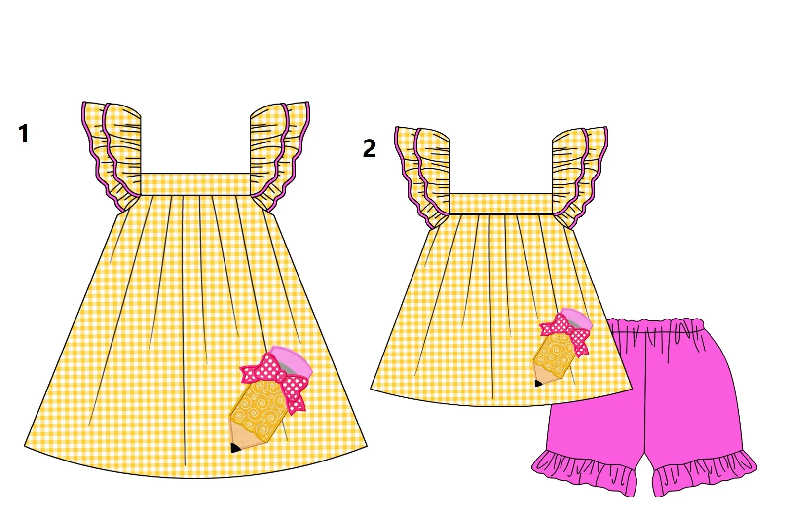 

Back to School Series Girls Halter Dress Halter Set Siblings Cute plaid pencil print