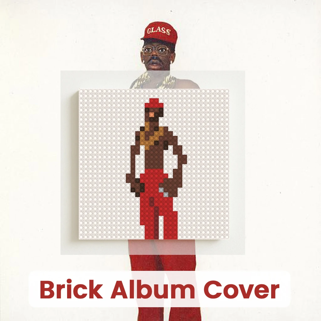 

T-Tyler the Creator MOC Building Blocks Brick Pixel Mosaic Art Album Wall Picture Home Living Room Hanging Poster