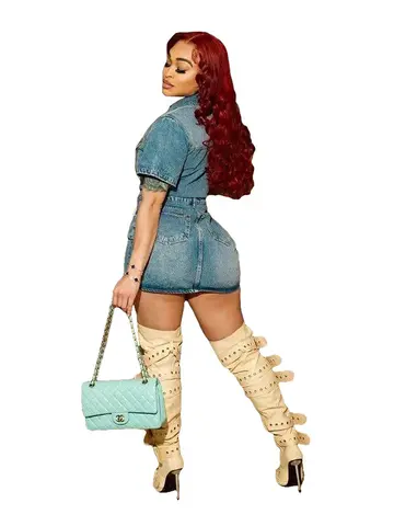 12 best sales denim- och diamantklänning - №5