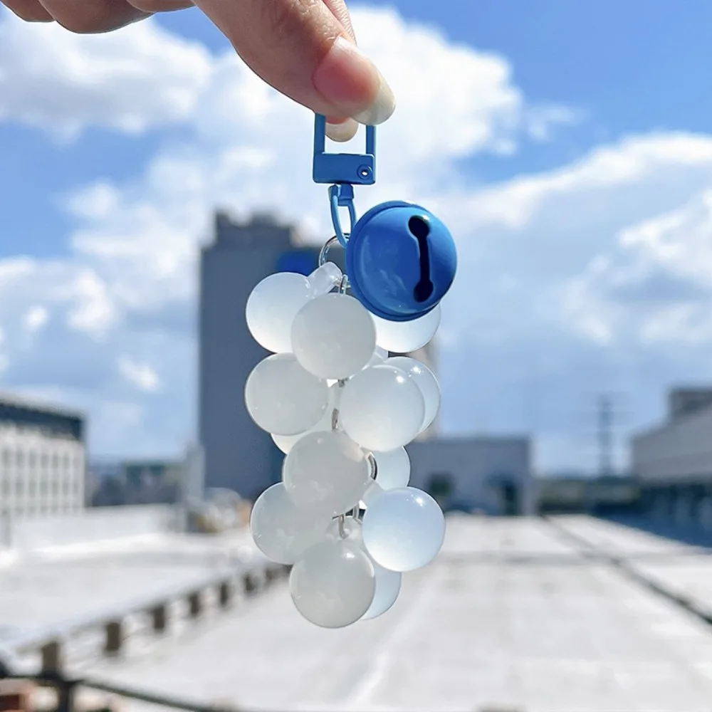 UV-Sensitive Grape Key Chain Candy-Colored Acrylic Beaded Bag Charm Translucent Color-Shifting UV Changing Pendant Students