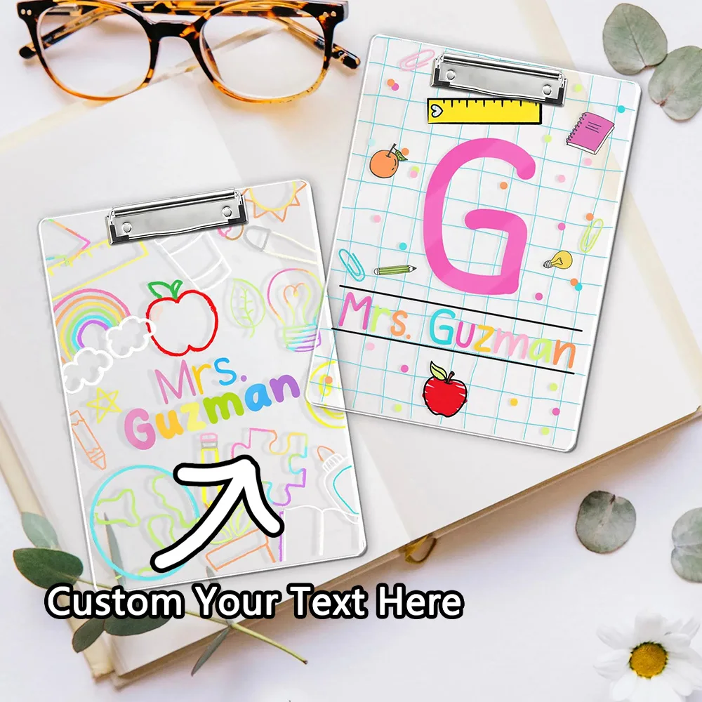 1 قطعة مجلد مخصص-شخصية PMMA شفافة الكتابة على الجدران نمط الليزر محفورة اسم ووظيفي مخصص هدايا فريدة يوميا