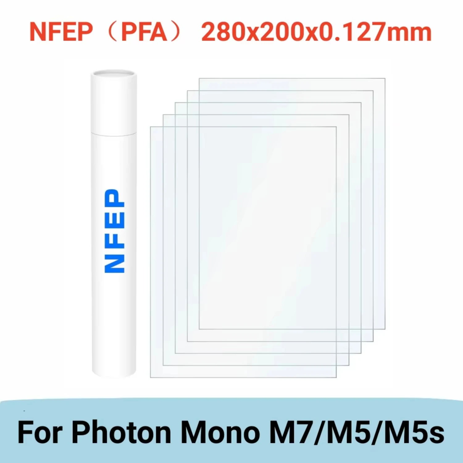 

Пленка NFEP 10,1 дюйма, 280x200x0,127 мм, PFA пленка Mono M7 Mono M5 M5s Pro 6Ks, детали 3D-принтера, аксессуары для ЖК-дисплея