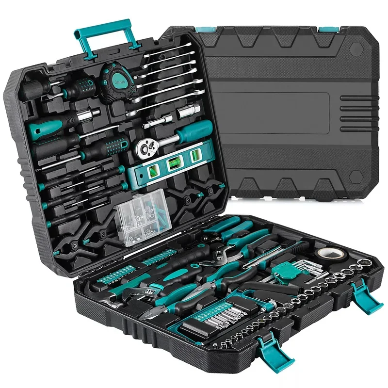 Home repair tool kit-198 piece general home/auto repair tool set, general mechanic tool set, general household tool kit, perfe