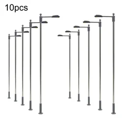 10pcs Model Railway HO OO Scale Lamp Warm White 1:87 Street Lights LEDs 9cm Layout Building Sand Table Models Toys