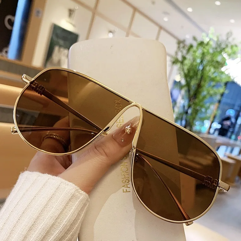Neue Modemarke Übergroße Quadratische Sonnenbrille für Damen Vintage Legierung Farbverlauf Elegante Sonnenbrille Damen Sexy Fahrbrille – Detail 11
