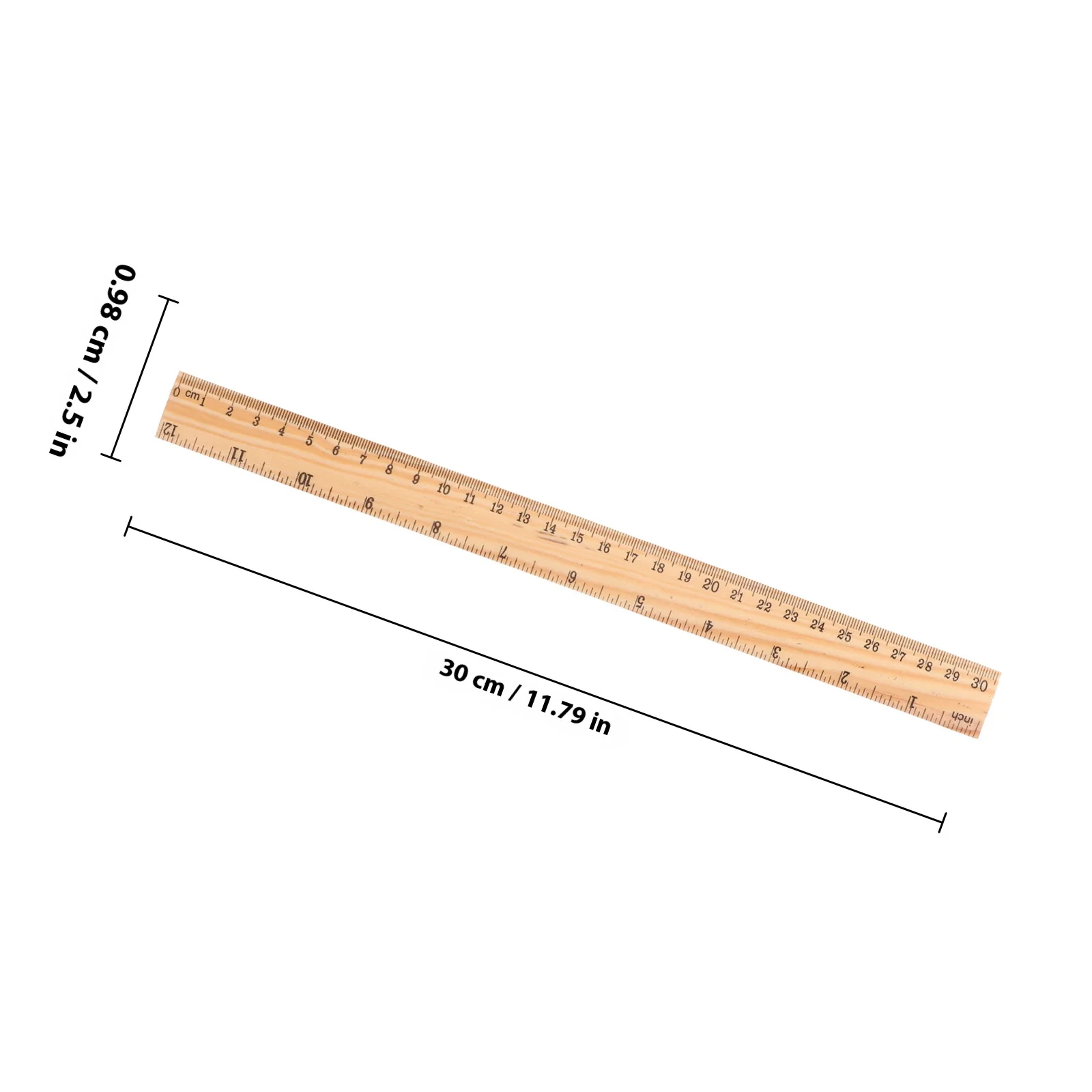 20 قطعة خشبية 30 سنتيمتر متعددة الوظائف مسطرة مستقيمة للرسم قياس النجارة الهندسة طالب العرض المحمولة #2