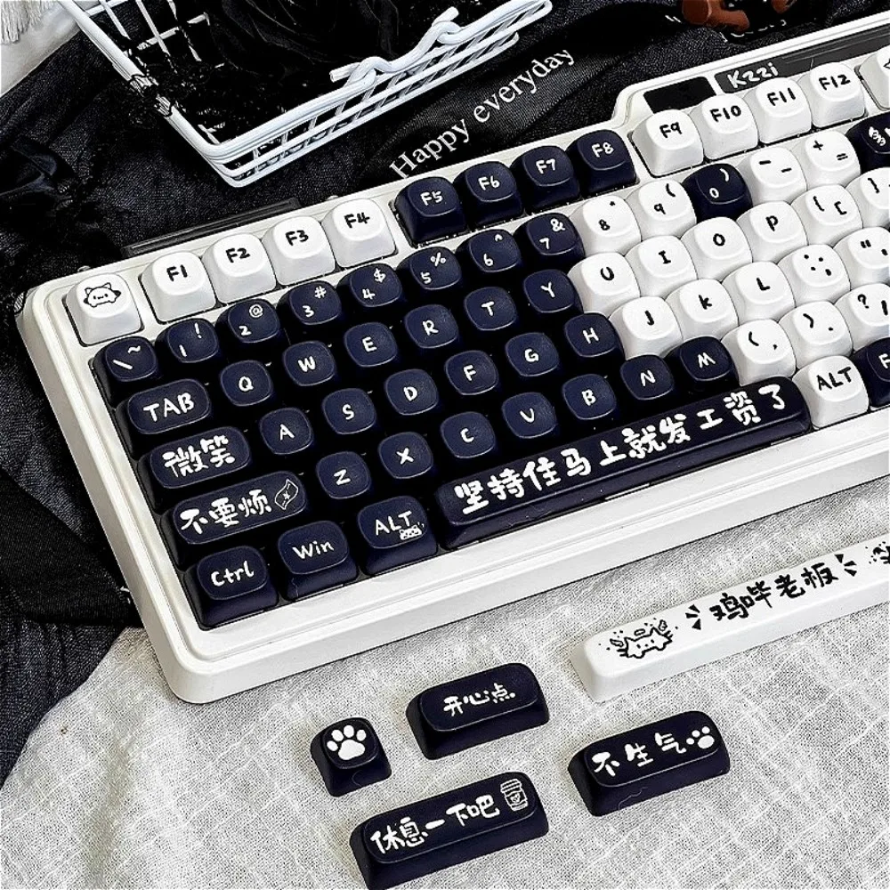 

Off-Duty Meow Theme Keycaps MOA Highly Cute Keycaps for HI75 61 84 96 98 99 104 F87 and Other Wireless Keyboards
