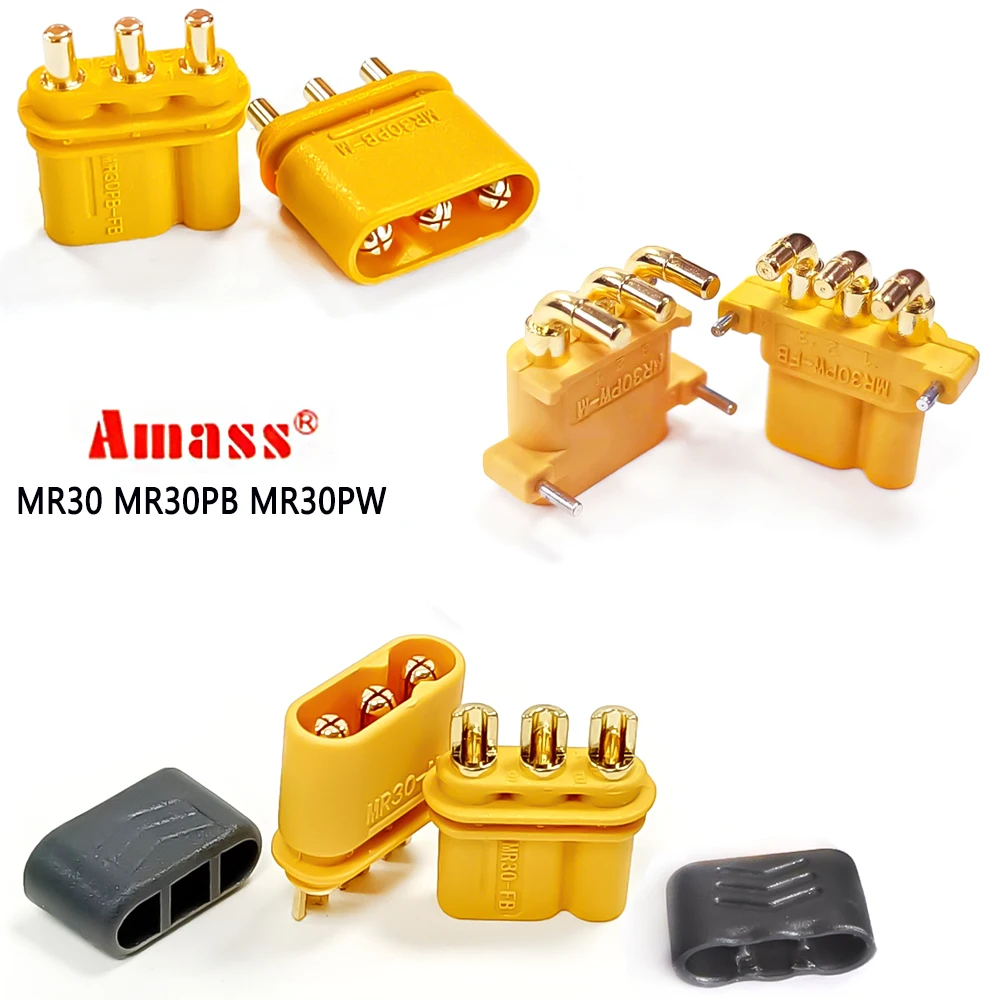 Amass MR30 MR30PB MR30PW Male Female Connector Plug with Sheath Connector for RC Lipo Battery RC Multicopter Airplane Part