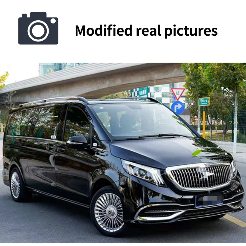 Modified Outer Surround Center Grid Front And Rear Bumper Headlights For Applicable To Mercedes-Benz V-class