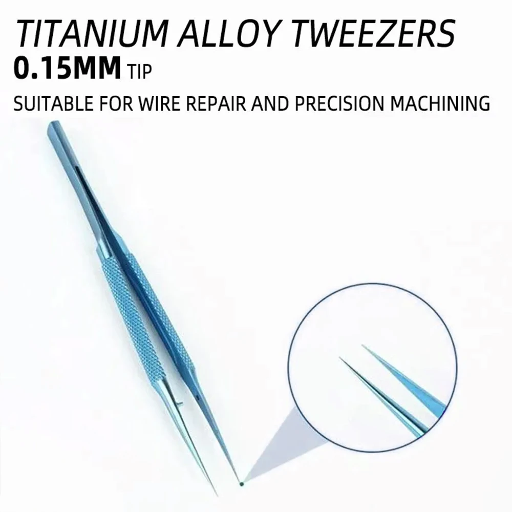 1PC Titanium Alloy Fingerprint Flying Wire Tweezers 0.15mm Fine Tip Curved or Straight Tip Phone Repair LK-AA112