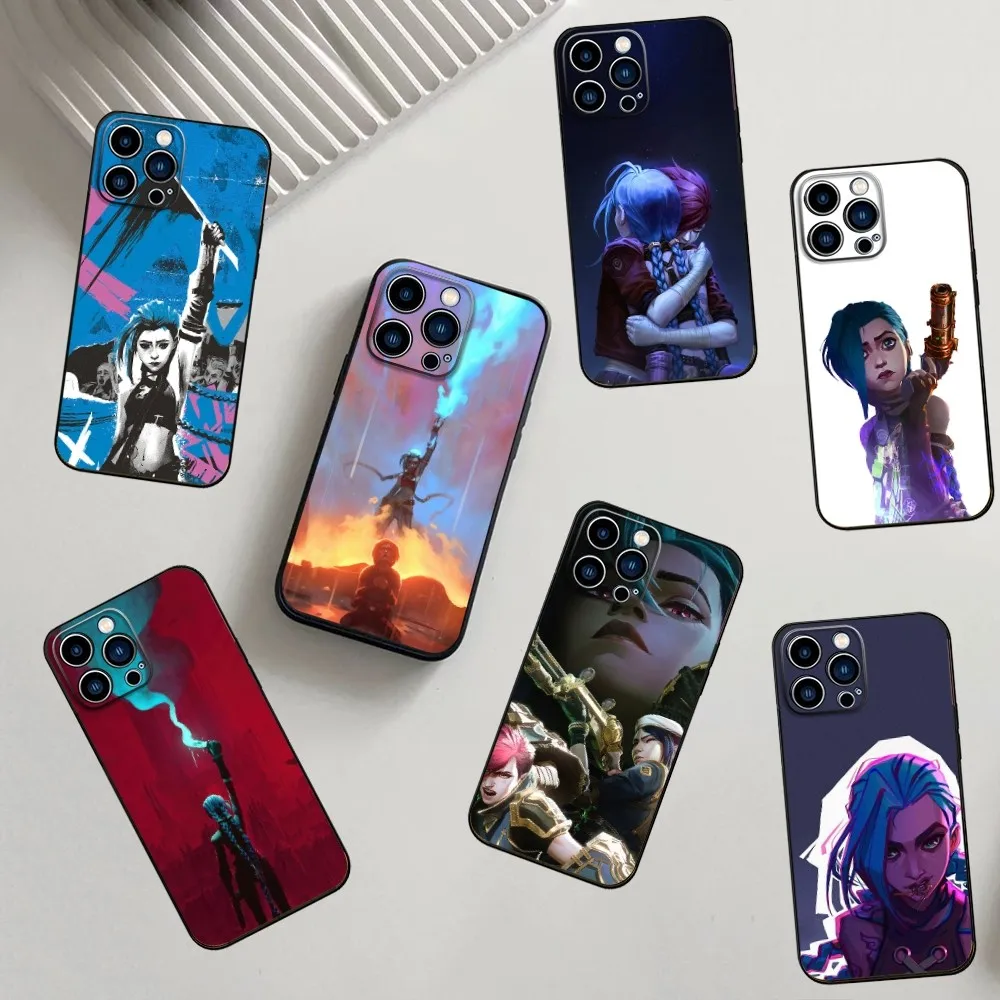 

A-Arcane cool J-Jinx Phone Case For iPhone 16,15,14,13,12,11,Pro,X,XS,Max,XR,Plus,Mini Silicone Black Shockproof TPU