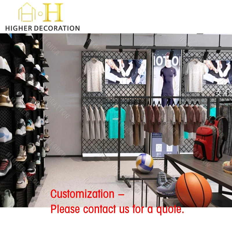 custom.Shoes Shop Display Showcase Top Quality Display Standing Sport Shoes Display Wall Furniture