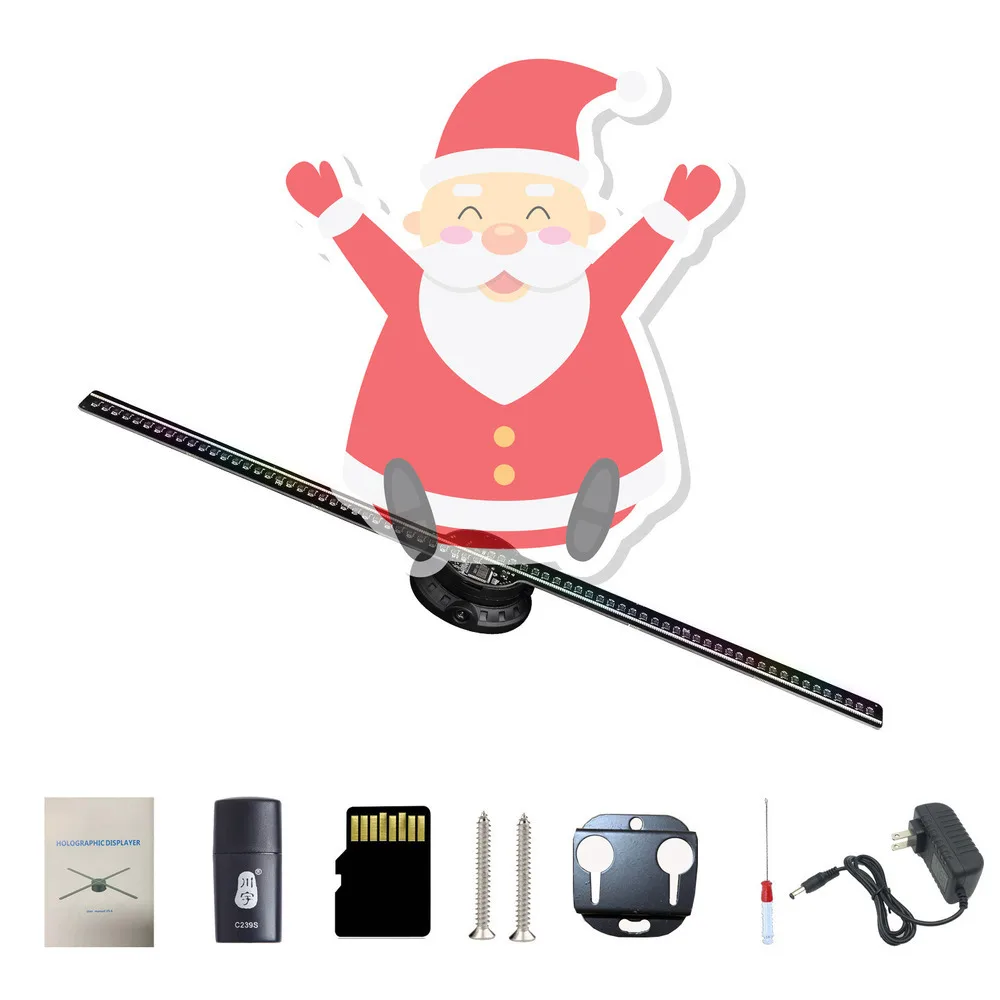 Holographic 3D Projection Fan Air Suspension Advertising Display Rotating LED Screen for Shop Promotion Home Decor