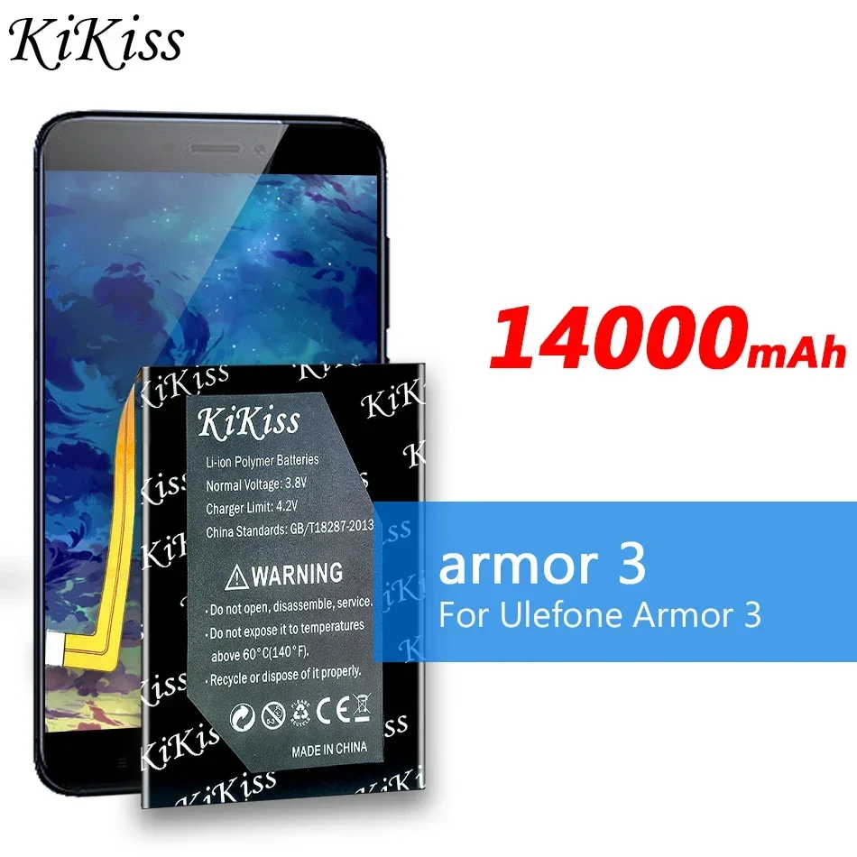 

Аккумулятор большой емкости 14000 мАч для Ulefone Armor 3 Armor3 3T 5,7 дюйма, сменный аккумулятор для мобильного телефона