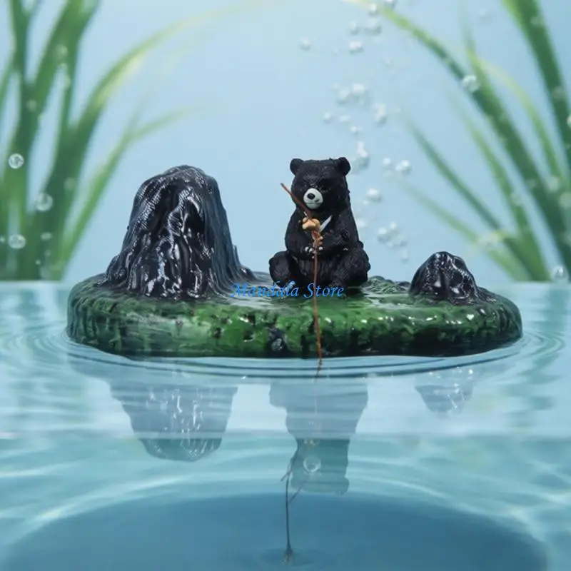 U2JC Creative Floating Island Fish Tanks Decoration Fishing Scene Aquariums