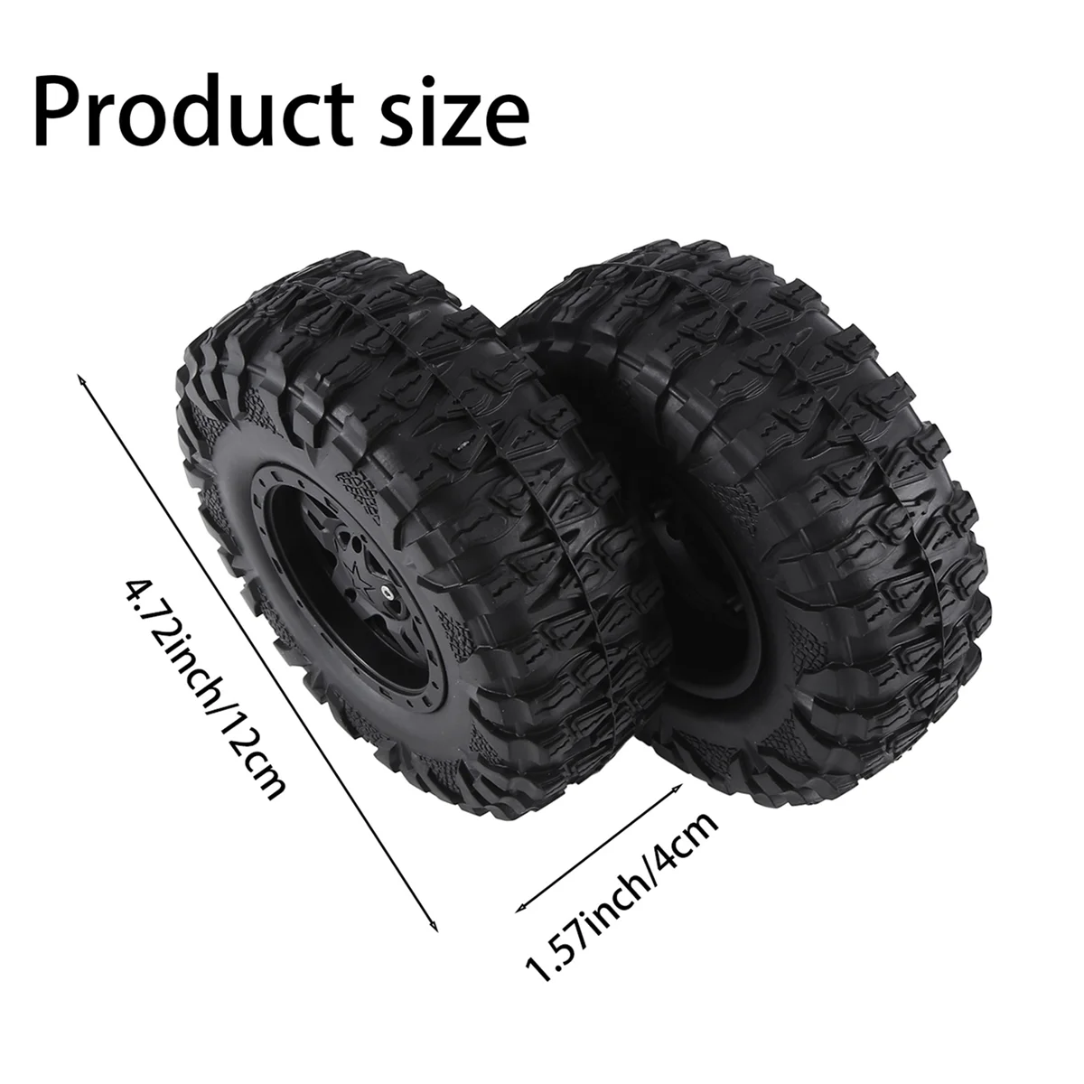 

Ultra-Durable 4PCS 120mm 2.2 Beadlock Wheel Rim Tire Set for 1/10 RC Crawler Car Axial SCX10 Wraith Capra RR10 RBX10 Traxxas TRX