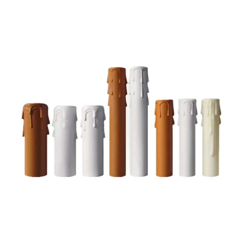 C 10pcs New Candle Light Socket Covers E14 Candle Covers Sleeves Flame Retardant Vintage Style For Hotel Dining Room